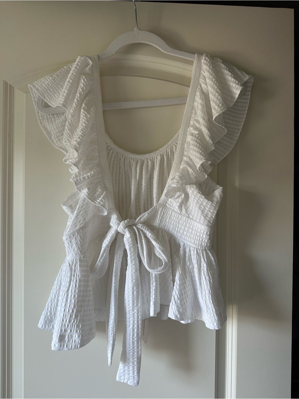 Maeve Ruffled Peplum Open-Back Top - size M - NWT!!! - Picture 6 of 8